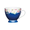 KitchenCraft 400ml Footed Mug - Blue Border