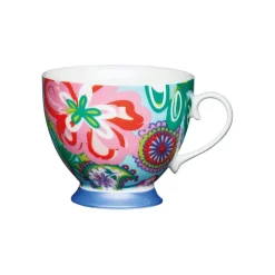 KitchenCraft 400ml Footed Mug - Bright Floral