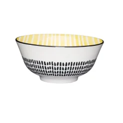 Kitchencraft Stoneware Bowl - Yellow Stripe