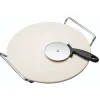 KitchenCraft World Of Flavours Pizza Stone & Cutter Set