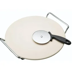 KitchenCraft World Of Flavours Pizza Stone & Cutter Set