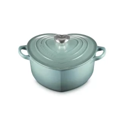 Le Creuset Cast Iron Heart Shape Casserole Dish - Sea Salt