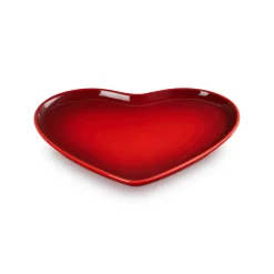 Le Creuset 32cm Heart Stoneware Serving Platter - Cerise