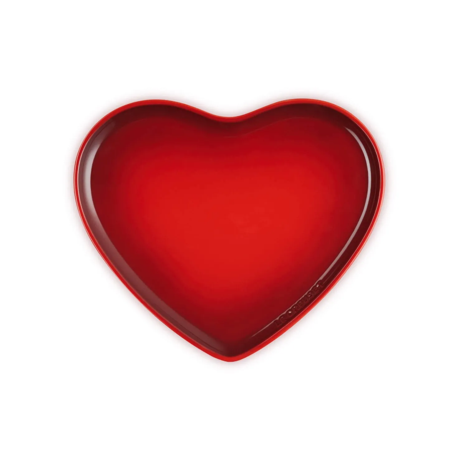 Le Creuset 32cm Heart Stoneware Serving Platter - Cerise