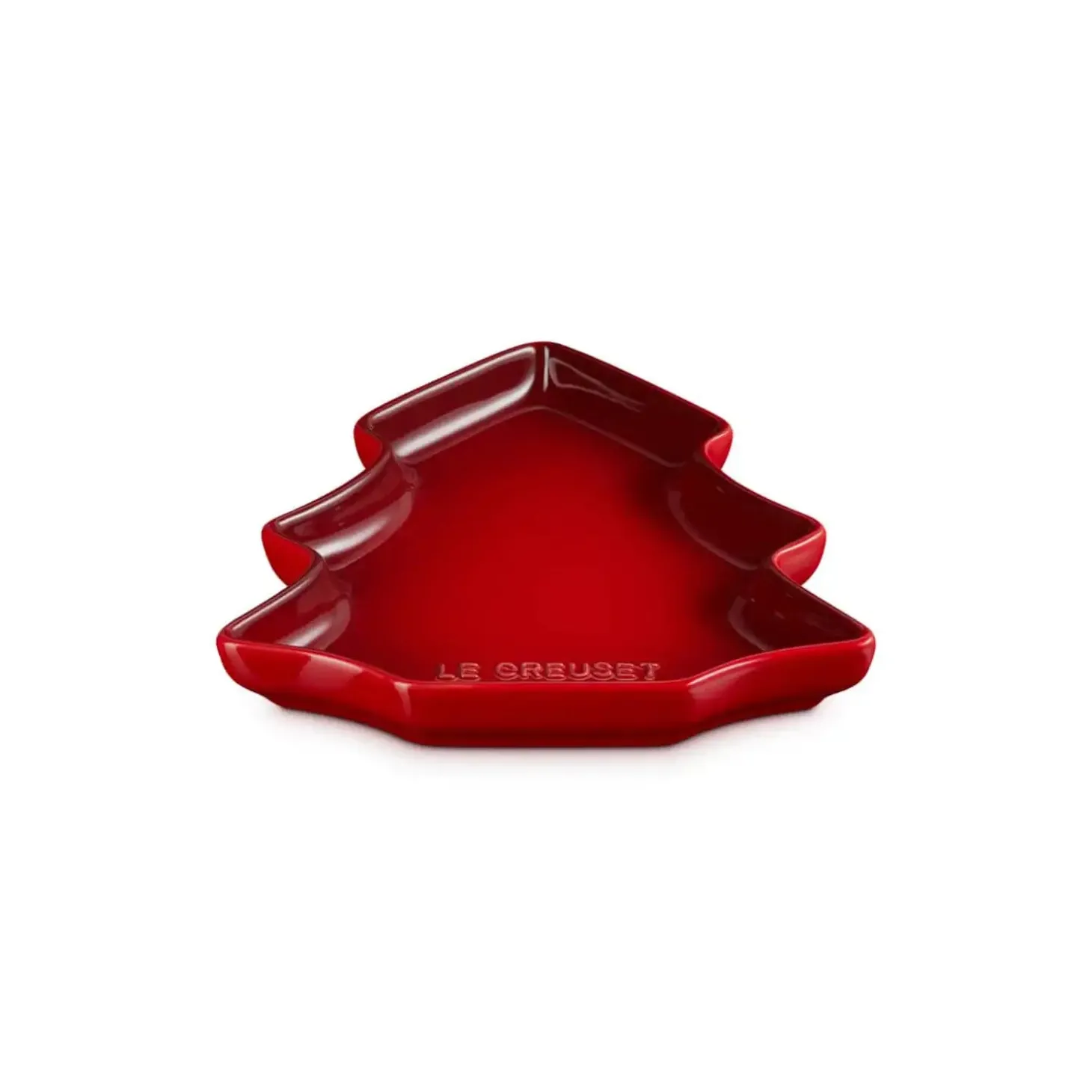 Le Creuset 19cm Stoneware Christmas Tree Plate - Cerise