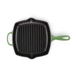 Le Creuset Signature Cast Iron 26cm Square Grillit - Bamboo Green