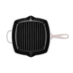 Le Creuset Signature Cast Iron 26cm Square Grillit - Shell Pink