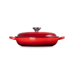 Le Creuset Signature Cast Iron 22cm Shallow Casserole - Cerise
