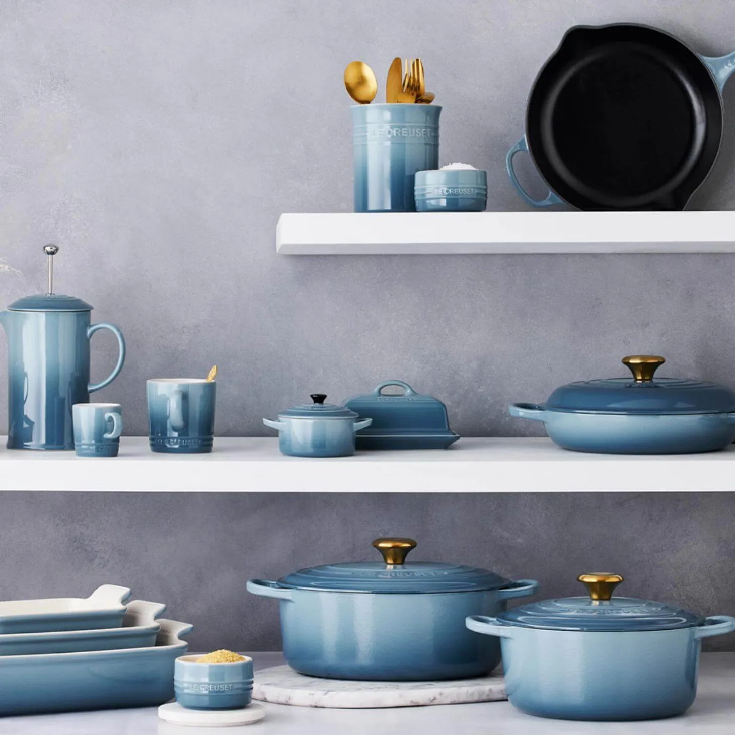 Le Creuset Stoneware Cafetiere - Chambray