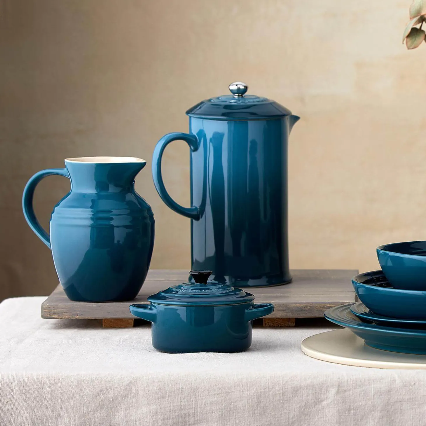 Le Creuset Stoneware Cafetiere - Deep Teal