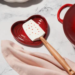 Le Creuset Stoneware Heart Spoon Rest - Cerise