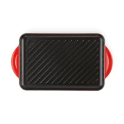 Le Creuset Traditional Cast Iron 32cm Rectangular Grill - Cerise