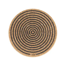 Liga Round Cork Coaster - Orbit - Grey