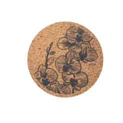 Liga Round Cork Coaster - Orchid - Grey