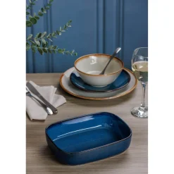Mason Cash Reactive Blue Stoneware 23cm x 17.5cm Rectangle Dish