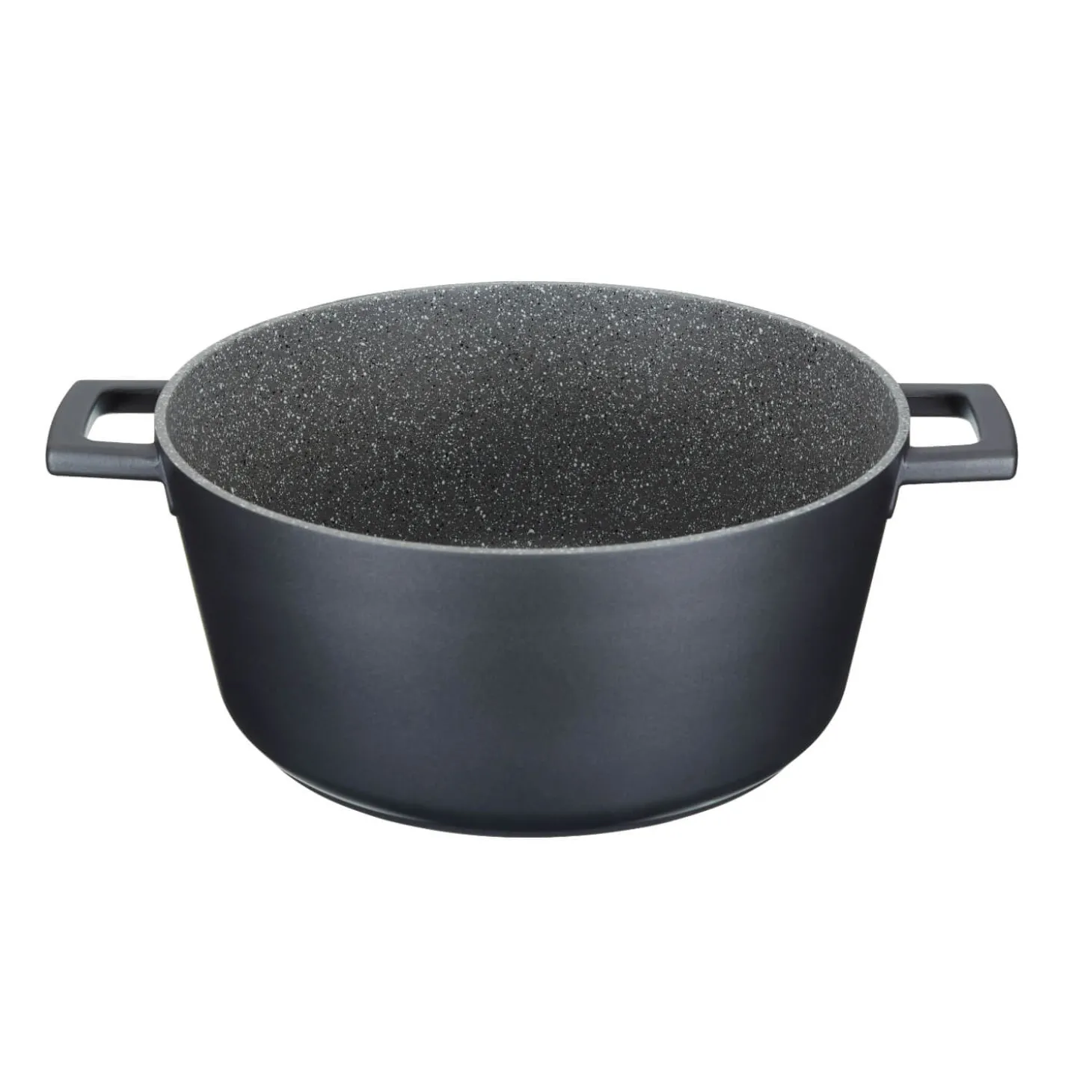 Masterclass Cast Aluminium 28cm Lightweight Round Casserole Dish - Black