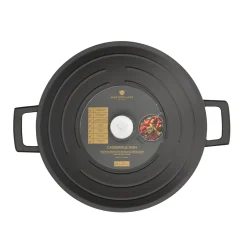 Masterclass Cast Aluminium 28cm Lightweight Round Casserole Dish - Black