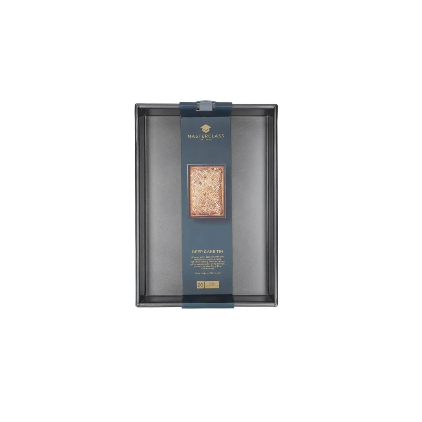 Masterclass Non-Stick Rectangle Deep Cake Tin - 35cm