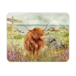 National Trust Medium Glass Worktop Protector - Highland Cattle