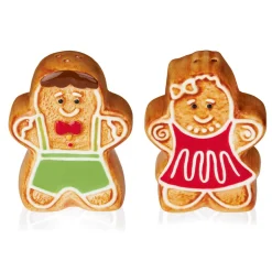 Premier Christmas 8cm Ceramic Gingerbread Salt & Pepper Shaker Set
