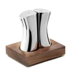 Robert Welch Drift Salt & Pepper Shakers with Walnut Base