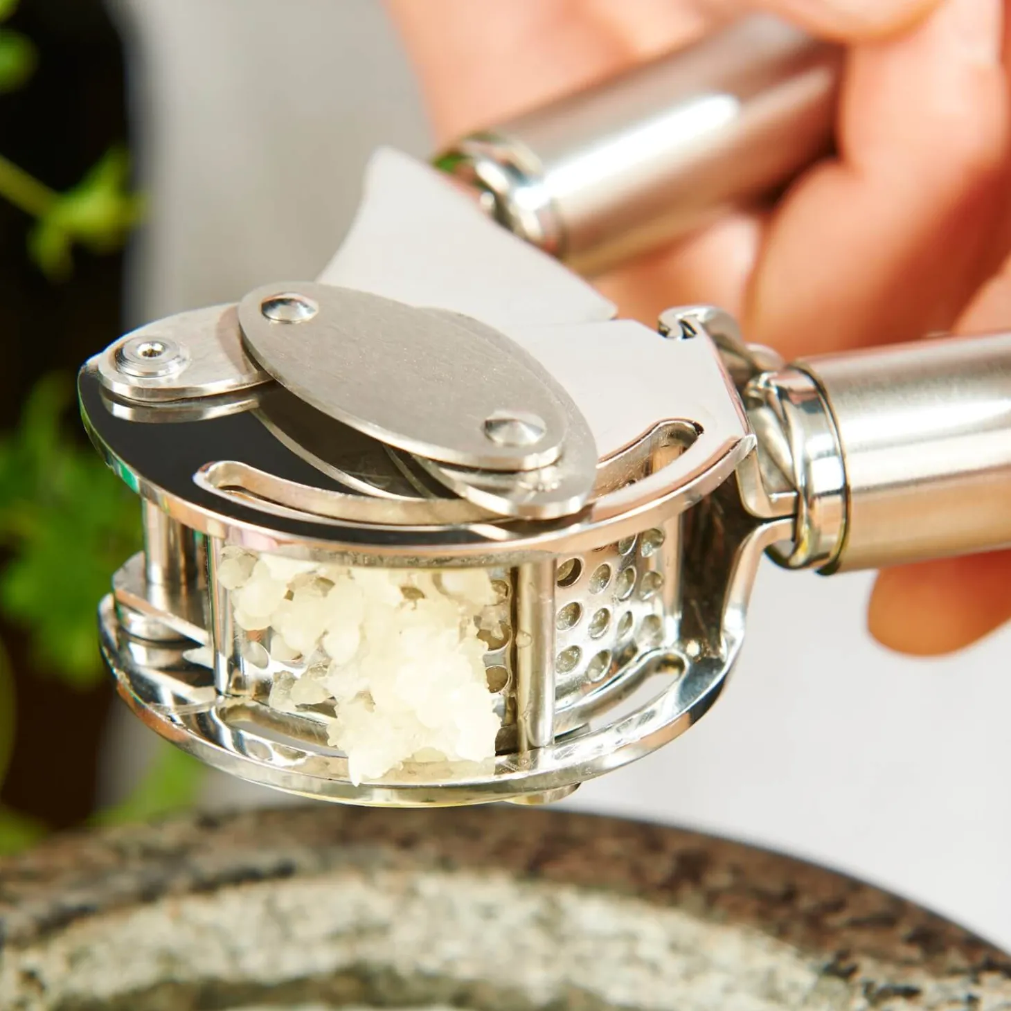 Rosle Stainless Steel Garlic Press with Scraper