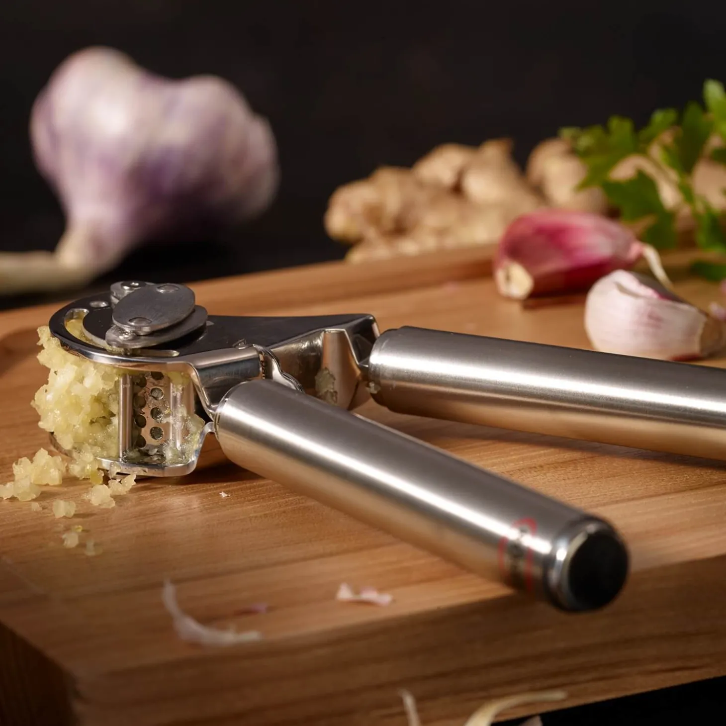 Rosle Stainless Steel Garlic Press with Scraper