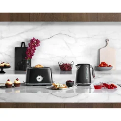 Sage Appliances Luxe Soft Top Kettle & Toast Select 2-Slice Toaster Set - Black Truffle
