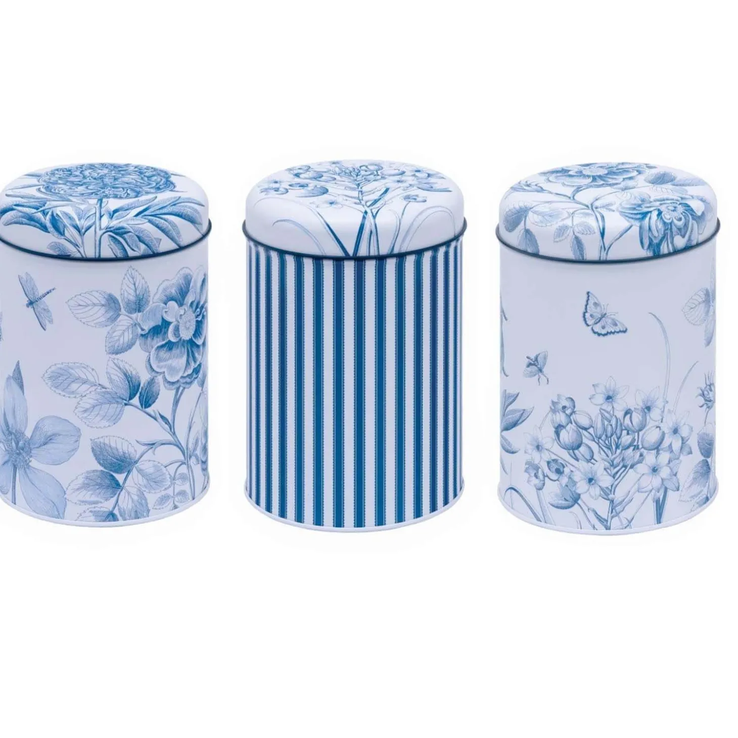 Sanderson Set Of 3 Caddies - Etchings & Roses