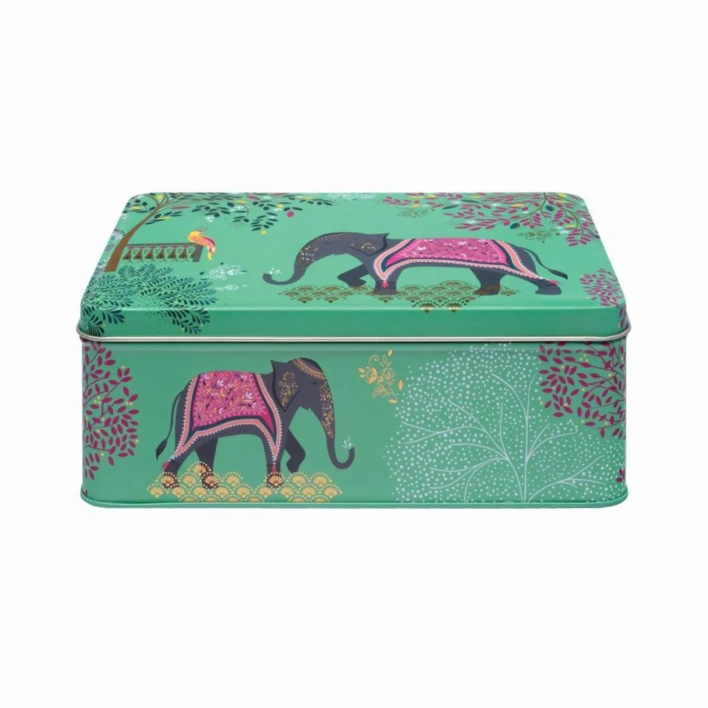 Sara Miller London India Deep Rectangular Tin - Elephant