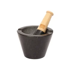 School Of Wok Granite Pestle And Mortar With Bamboo Handle