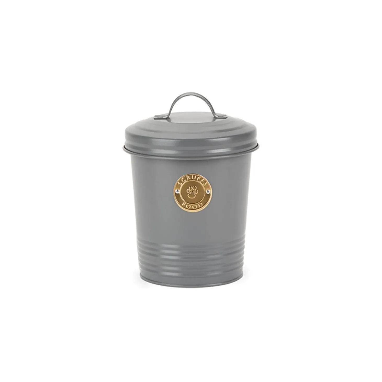 Scruffs 2Ltr Steel Pet Storage Cantina with Lid - Grey