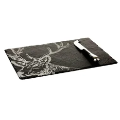 Selbrae House Slate Cheese Board & Knife Set - Stag