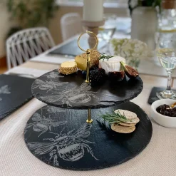 Selbrae House Slate 2-Tier Cake Serving Stand - Bee