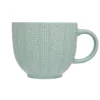 Siip Embossed Knit Stoneware 420ml Mug - Turquoise