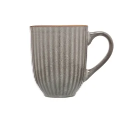 Siip Ribbed Stoneware 400ml Mug - Grey