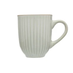 Siip Ribbed Stoneware 400ml Mug - Light Grey