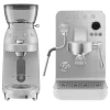 Smeg EMC02WHMUK Mini Pro Espresso Matte White Coffee Machine & CGF02SSUK Mini Pro Stainless Steel Coffee Grinder