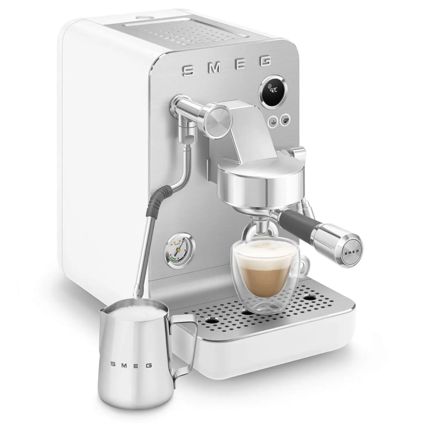 Smeg EMC02WHMUK Mini Pro Espresso Coffee Machine - Matte White