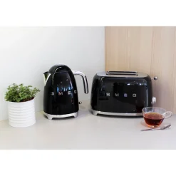 Smeg Jug Kettle & 2 Slice Toaster Set - Black