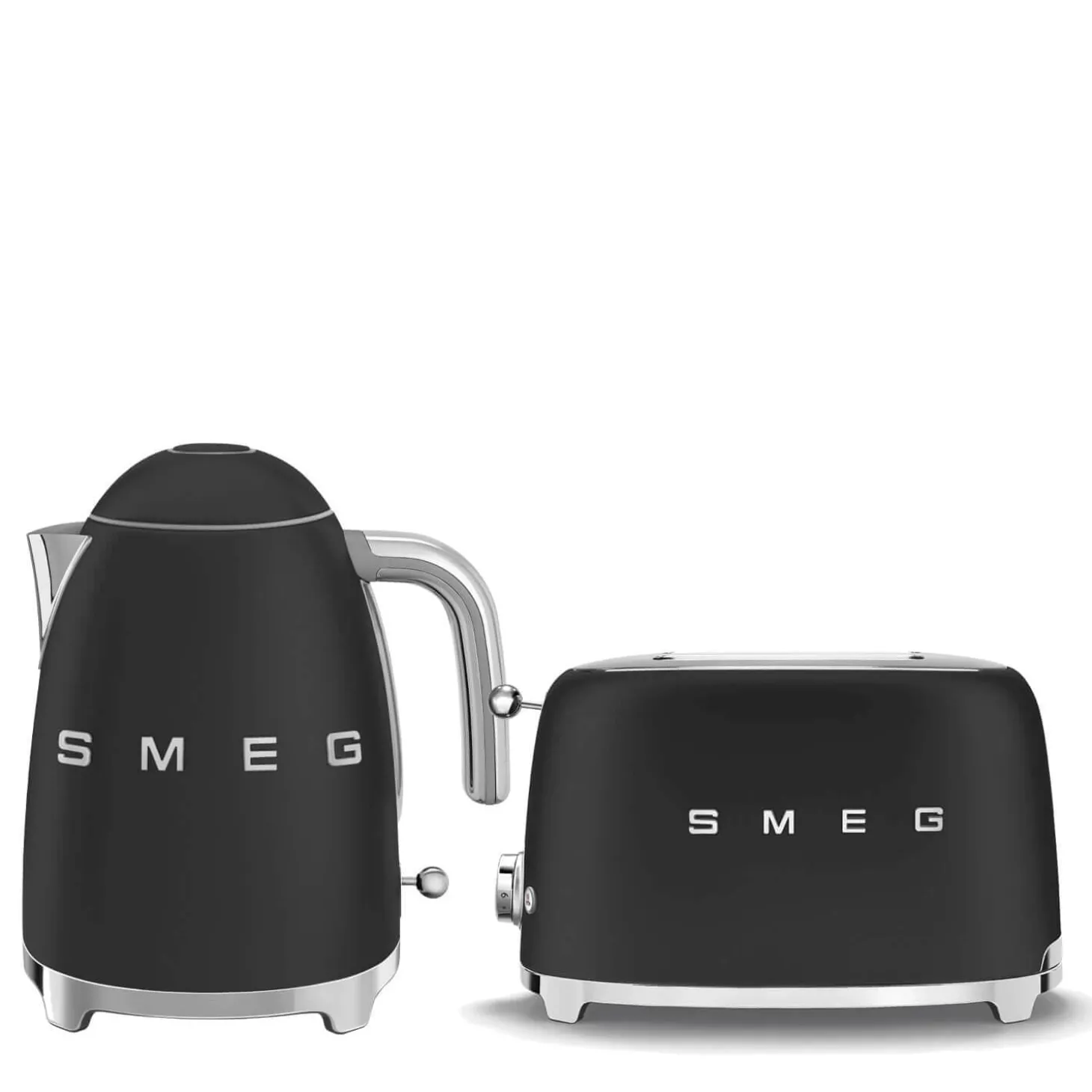 Smeg Jug Kettle & 2 Slice Toaster Set - Matte Black