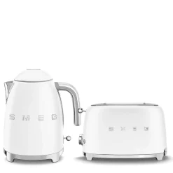 Smeg Jug Kettle & 2 Slice Toaster Set - Matte White