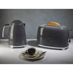 Smeg Jug Kettle & 2 Slice Toaster Set - Slate Grey