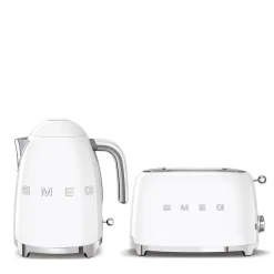 Smeg Jug Kettle & 2 Slice Toaster Set - White