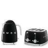 Smeg Jug Kettle & 4 Slice Toaster Set - Black