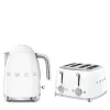 Smeg Jug Kettle & 4 Slice Toaster Set - White