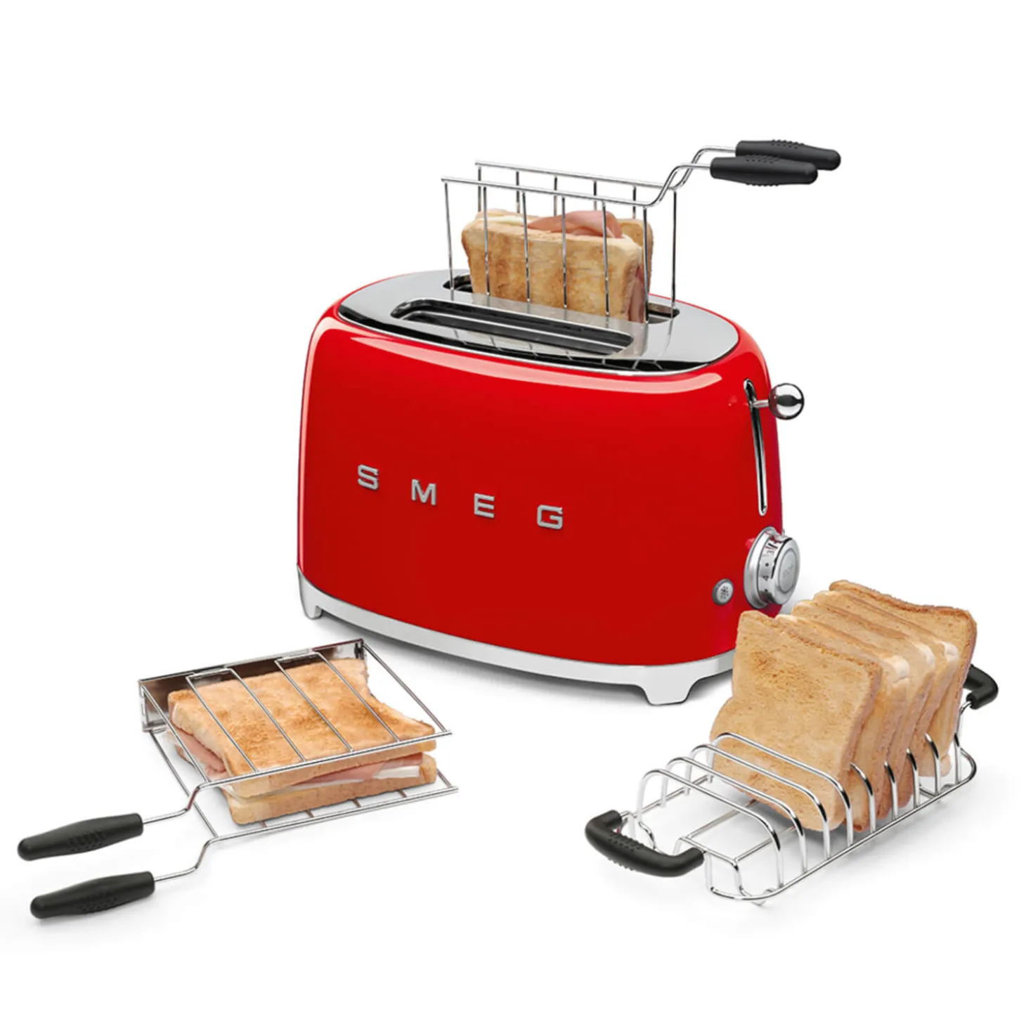Smeg Mini Kettle & 2 Slice Toaster Set - Red