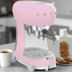 Smeg 50's Style Retro ECF02 Espresso Coffee Machine - Pink