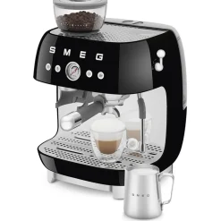 Smeg 50s Style Retro EGF03 Bean-to-Cup Espresso Coffee Machine - Black