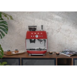Smeg 50s Style Retro EGF03 Bean-to-Cup Espresso Coffee Machine - Red